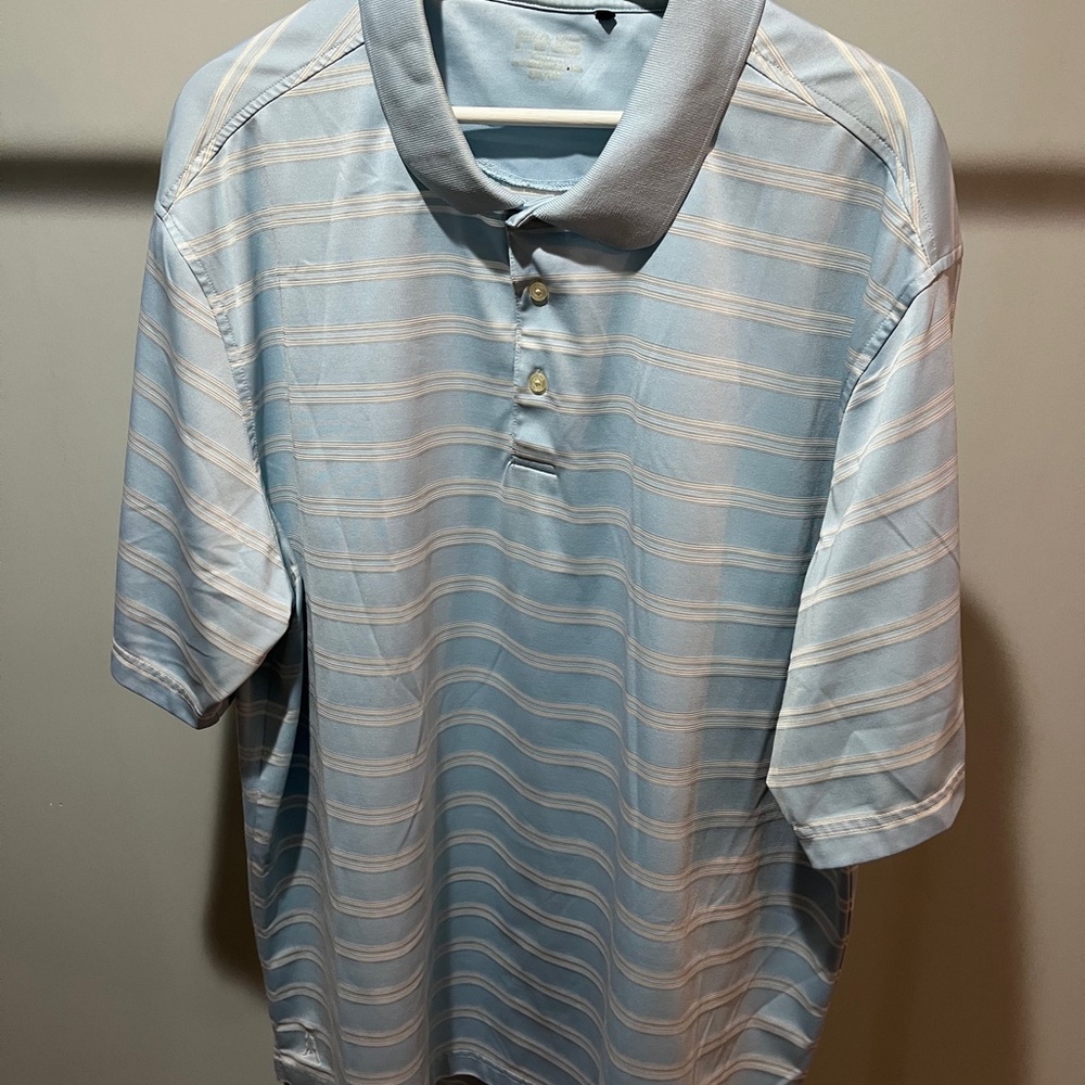 Ping Men's Sky Blue Striped Polo Shirt